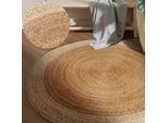 Teppich HANSE HOME "Looma Juteteppich", beige (naturgold, elfenbein), H:9mm Ø:200cm, Jute, Teppiche, Teppich, 100% Jutefaser, Natur, Wohnzimmer, Esszimmer, Flur, Boho, Skandi