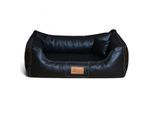 Tierlando ® Orthopädisches Hundebett Maddox Kunstleder Hundesofa Mittelgroß Große Hunde Hundesofa XL XXL schwarz 1 m, 25 cm, 75 cm