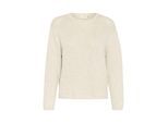 Strickpullover KAFFE "Strickpullover KAgerdi", Damen, Gr. XL, weiß (turtledove melange), Obermaterial: 60% Baumwolle CO. 40% Polyester PES., Pullover Strickpullover