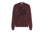 Sweatshirt KAFFE "Sweatshirt KAberta", Damen, Gr. XS, braun (fudge), Obermaterial: 65% Baumwolle CO. 35% Polyester PES., Sweatshirts Sweatshirt