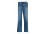 Regular-fit-Jeans KAFFE "Jeans KAbrook", Damen, Gr. 34, Länge 32, blau (medium blau denim), Obermaterial: 75% Baumwolle CO. 13% Viskose CV. 10% Polyester PES. 2% Elasthan EL., Jeans