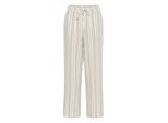 Marlene-Hose KAFFE "Hose KAmilia", Damen, Gr. 38, N-Gr, weiß (chalk, chinchilla stripe), Obermaterial: 70% Viskose CV. 30% Leinen LI., Hosen