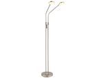 GLOBO LIGHTING Stehlampe "SILVIO", nickelfarben matt, 2, Ø 10,5cm H: 173cm, 1 Stk., Leuchten, Stehleuchte mit Touchdimmer, flexibel, modern & komfortabel, Stehlampe