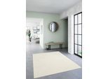 Teppich "MELLOW, Made in Belgium", weiß (wollweiß), B:60cm H:19mm L:115cm, Polyester, PRIMAFLOR-IDEEN IN TEXTIL, Teppiche, Teppich, Uni Farben, weicher Flor, waschbar