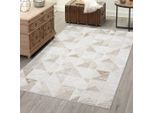 Teppich CARPET CITY "ANTIK231", beige (creme), B:160cm H:10mm L:230cm, Polyester, Teppiche, Teppich, Kurzflor, 3D-Optik, Klassisch-Modern für Wohnzimmer, Schlafzimmer