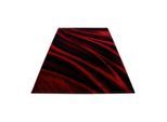 Ayyildiz , Rot , Textil , Wellen , rechteckig , 160x230 cm , Oeko-Tex® Standard 100 , für Fußbodenheizung geeignet, schmutzabweisend, für Hausstauballergiker geeignet, lichtunempfindlich, antistatisch, pflegeleicht, strapazierfähig, leicht zusammenrollbar ,