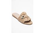 Daphne Raffia Bow Slide Sandale