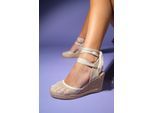 Lions Mesh Leren Sleehak Espadrilles Sandaal (Dames)