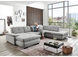 Ecksofa DIE PLANBAR "MP-IN16012 U-Form, mit Kaltschaum-Polsterung", silber, B:371cm H:85cm T:260cm, 85% Polyester;15% Nylon, Sofas, Ecksofa, inkl. Sitztiefenverstellung wahlweise mit weiteren Funktionen