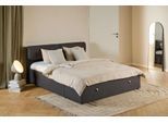 Bett ACTONA GROUP "Calvi", dunkelgrau, B:157cm H:110cm L:200cm, Betten, Bett, Bett, dunkelgrau, schwarz, verstellbar, versteckter Stauraum,160x200cm