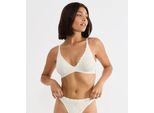 Bügelloser BH SLOGGI "ZERO Feel Bliss THE UP", Damen, Gr. L, N-Gr, silk weiß, Spitze, Obermaterial: 76% Polyamid, 24% Elasthan, BHs, Spitzenoptik, Lift-Up Effekt, mit herausnehmbaren atmungsaktiven Pads