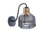 NÄVE LED Wandstrahler "Foro", schwarz, 1, Ø 13,5cm H: 23cm, 1 Stk., Leuchten, 1er Wandspot, schwarz, Fassung golden, exkl. E27, aus Eisen, H: 23cm, LED Wandstrahler