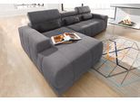 Ecksofa DOMO COLLECTION "BRANDON 289x177 cm, belastbar bis 140 kg/Sitz, L-Form", grau (dunkelgrau), B:289cm H:80cm T:175cm, Luxus-Microfaser in Antikleder-Optik (100% Polyester);Luxus-Microfaser (100% Polyester);Kunstleder SOFTLUX, Sofas, Ecksofa, ohne Sitztiefenverstellung, Luxus-Microfaser, dunkelgrau