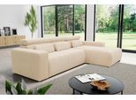 Ecksofa DOMO COLLECTION "BRANDON 289x177 cm, belastbar bis 140 kg/Sitz, L-Form", beige (creme), B:289cm H:80cm T:175cm, Luxus-Microfaser in Antikleder-Optik (100% Polyester);Luxus-Microfaser (100% Polyester);Kunstleder SOFTLUX, Sofas, Ecksofa, mit Sitztiefenverstellung, Cord, creme