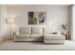 Ecksofa OTTO HOME "Nivette, weiches Chenille", latte, B:269cm H:93cm T:175cm, 100% polyester, Sofas, Ecksofa, Breite 269 cm, L-Form, bodentief, mit Wellenunterfederung
