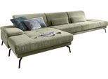 Recamiere DIE PLANBAR "MP-IN20126 L-Form mit Kaltschaum-Polsterung", grün, B:328cm H:82cm T:190cm, 100% Polyester, Sofas, Recamiere, mit Kopfteilverstellung, optional Sitztiefen- & Armteilverstellung