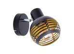 NÄVE Wandleuchte "Casco", schwarz, 1, Ø 12cm H: 14cm, 1 Stk., Leuchten, 1er Wand-/Deckenleuchte, schwarz, innen golden, exkl. 1x E27, H: 15cm, Wandleuchte