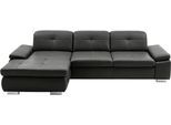 Ecksofa DIE PLANBAR "PN-IN16012 L-Form, Breite 309 cm", schwarz (torro schwarz), B:309cm H:85cm T:195cm, Sofas, Ecksofa, inkl. Sitztiefenverstellung, optional mit Kopfteilverstellung