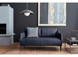 2-Sitzer W.SCHILLIG "sally Designsofa, Loungesofa, bequem, schmale Armlehnen, Breite 154cm", blau (blau z59), B:154cm H:78cm T:84cm, Longlife Xtra-Leder Z59: Glattleder mit modischer Prägung. Hautstärke 0, 9 - 1, 1 mm., Sofas, 2-Sitzer, mit Metall-Winkelfüßen in Schwarz pulverbeschichtet, Breite 154 cm