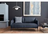 2,5-Sitzer W.SCHILLIG "sally Designsofa, Loungesofa, bequem, schmale Armlehnen, Breite 174cm", blau (blau z59), B:174cm H:78cm T:84cm, Longlife Xtra-Leder Z59: Glattleder mit modischer Prägung. Hautstärke 0, 9 - 1, 1 mm., Sofas, 2 5-Sitzer, mit Metallfüßen in Schwarz pulverbeschichtet, Breite 174 cm