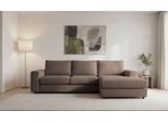 Ecksofa OTTO HOME "Nivette, weiches Chenille", braun, B:269cm H:93cm T:175cm, 100% polyester, Sofas, Ecksofa, Breite 269 cm, L-Form, bodentief, mit Wellenunterfederung