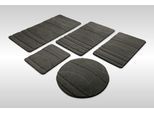 Badematte WECON HOME "Marc", grau (anthrazit grau), H:25mm, Polyester, Badematten, Badematte, Badteppich, Hoch-Tief-Linien, weich, rutschhemmend, waschbar, getuftet