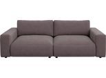 Big-Sofa MUSTERRING "LUCIA Mega Sofa, hoher Sitzkomfort, Breite 252cm, Kontrastnaht", braun (fango crona), B:252cm H:81cm T:124cm, Flachgewebe FLORIS (100% Polyester);Flachgewebe VALMONT (60% Baumwolle/ 40% Leinen);Microfaser CRONA (100% Polyester), Sofas, Big-Sofa, in vielen Qualitäten und 4 unterschiedlichen Nähten, 2,5-Sitzer