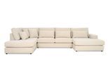 Wohnlandschaft OTTO HOME "Nivette, weiches Chenille", beige (latte), B:386cm H:93cm T:220cm, 100% polyester, Sofas, Wohnlandschaft, Breite 386 cm, U-Form, bodentief, 6 Zierkissen inkl.