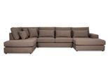 Wohnlandschaft OTTO HOME "Nivette, weiches Chenille", braun, B:386cm H:93cm T:220cm, 100% polyester, Sofas, Wohnlandschaft, Breite 386 cm, U-Form, bodentief, 6 Zierkissen inkl.