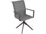 Drehstuhl GARDEN PLEASURE "ADRIA", anthrazit, anthrazit, dunkelgrau, B:54cm H:95cm T:63cm, Kunststoff, Polyester, Stahl, Stühle, Drehstuhl, 180 grad drehbar