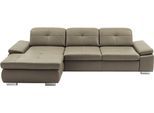 Ecksofa DIE PLANBAR "PN-IN16012 L-Form, Breite 309 cm", grau (torro olive), B:309cm H:85cm T:195cm, Sofas, Ecksofa, inkl. Sitztiefenverstellung, optional mit Kopfteilverstellung