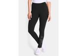 2-in-1-Hose GOLDNER "Kurzgröße Bequeme Baumwoll-Leggings, 2-Stück", Damen, Gr. 24, K-Gr, schwarz, Obermaterial: 95% Baumwolle CO. 5% Elasthan EL., Hosen, Glitzermotiv