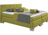 Boxspringbett HAPO, grün, hohes Kopfteil,ohne Topper, Liegefläche B/L: 100cm x 200cm, H4, 7-Zonen-Tonnentaschen-Federkernmatratze, Komplettbetten, Boxspringbett