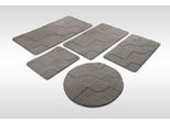Badematte WECON HOME "Davie", basalt grau, H:25mm, Oberfläche: 100% Polyester, Badematten, Badematte, Badteppich, Hoch-Tief-Effekt, weich, rutschhemmend, waschbar, getuftet