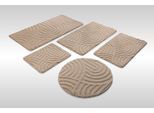 Badematte WECON HOME "Fiete", sand beige, H:25mm, Oberfläche: 100% Polyester, Badematten, Badematte, Badteppich, Hoch-Tief-Effekt, weich, rutschhemmend, waschbar, getuftet