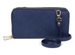 Umhängetasche STYLEBREAKER "2 in 1 Umhängetasche - Geldbörse", Mädchen, Gr. B/H/T: 10cm x 19cm x 4,5cm Einheitsgröße, blau (dunkelblau), 100% Polyurethan PU. Futter: 100% Polyester PES., Taschen Umhängetasche