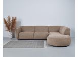 Ecksofa HOME AFFAIRE "OSTRUP Rundsofa, L-Form, Naturtöne, Boucle oder Chenille", grau (taupe), B:273cm H:73cm T:250cm, 100% Polyester, Sofas, Ecksofa, Breite 273 cm, organische Form mit sanften Rundungen