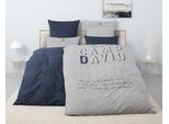 Wendebettwäsche CAMP DAVID "Jerre", grau, B/L: 135cm x 200cm, 1 Stk., 1 Stk., Renforcé, B/L: 80cm x 80cm, 2 tlg., Renforcé, Obermaterial: 100% Baumwolle, Bettwäsche, Wendebettwäsche, NEUHEIT Bettwäsche ab 135x200cm, mit Schriftzug