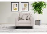 Sessel HOME AFFAIRE "VEYRAS Loungesessel, Maße B/T/H: 95/84/76 cm", beige, B:95cm H:76cm T:84cm, 100% Polyester, Sessel, Sessel, mit Wellenunterfederung, incl. Kissen