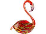 Tierfigur CASABLANCA BY GILDE "Figur Vogel Flamingo mehrfarbig H. 17 cm", bunt (mehrfarbig), B:14cm H:17cm T:7,5cm, Glas, Dekofiguren