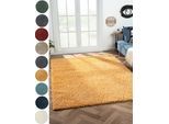 Hochflor-Teppich "My Shaggy", gold (goldgelb), B:200cm H:37mm L:290cm, Polypropylen (PP), MYFLAIR MÖBEL & ACCESSOIRES, Teppiche, Shaggy, Uni-Farben, leicht glänzend, Microfaser, extra flauschig