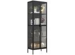 Standvitrine VCM "Stahl Standvitrine Vitrine Schaukasten Floka XXL", schwarz, B:60cm T:35cm, Obermaterial: 100% Metall MT., Schränke, Standvitrine