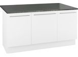 Kücheninsel OPTIFIT "Bern", weiß (küche: weiß, korpus: weiß, arbeitsplatte: anthrazit), B:160cm, Komplettküchen-Sets, mit durchgehender Arbeitsplatte als Theke, Breite 160 cm