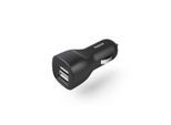 HAMA USB-Ladegerät "Auto-Ladegerät mit 2x USB-A-Buchse, 12 W, Schwarz", schwarz, B:9cm H:3,5cm T:19,5cm, Ladegeräte, USB-Ladegerät