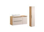 BADMÖBEL 120cm Mallory 2er-Set Beige und Holz