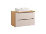 WASCHTISCH 90cm Mallory Beige und Holz