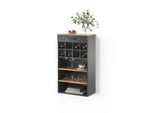 WEINREGAL Regusa Goldkraft Eiche/Anthrazit 60 x 106 cm