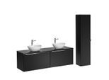 BADMÖBEL 160cm Éros 2er-Set Schwarz