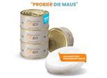 Lucky-Kitty Katzenfutter Maus Pur (10x100g) + Napf GRATIS