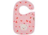 Lätzchen STERNTALER "mit Druckknopf BÄR Betty mit Herzchen-Dekor", Baby, rosa, Baumwolle, Lätzchen